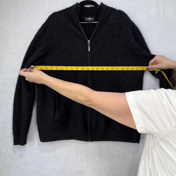 Glen Lyon Sweater Mens XL 100% Cashmere Full Zip Cardigan Mock Neck Pockets - Picture 3 of 9